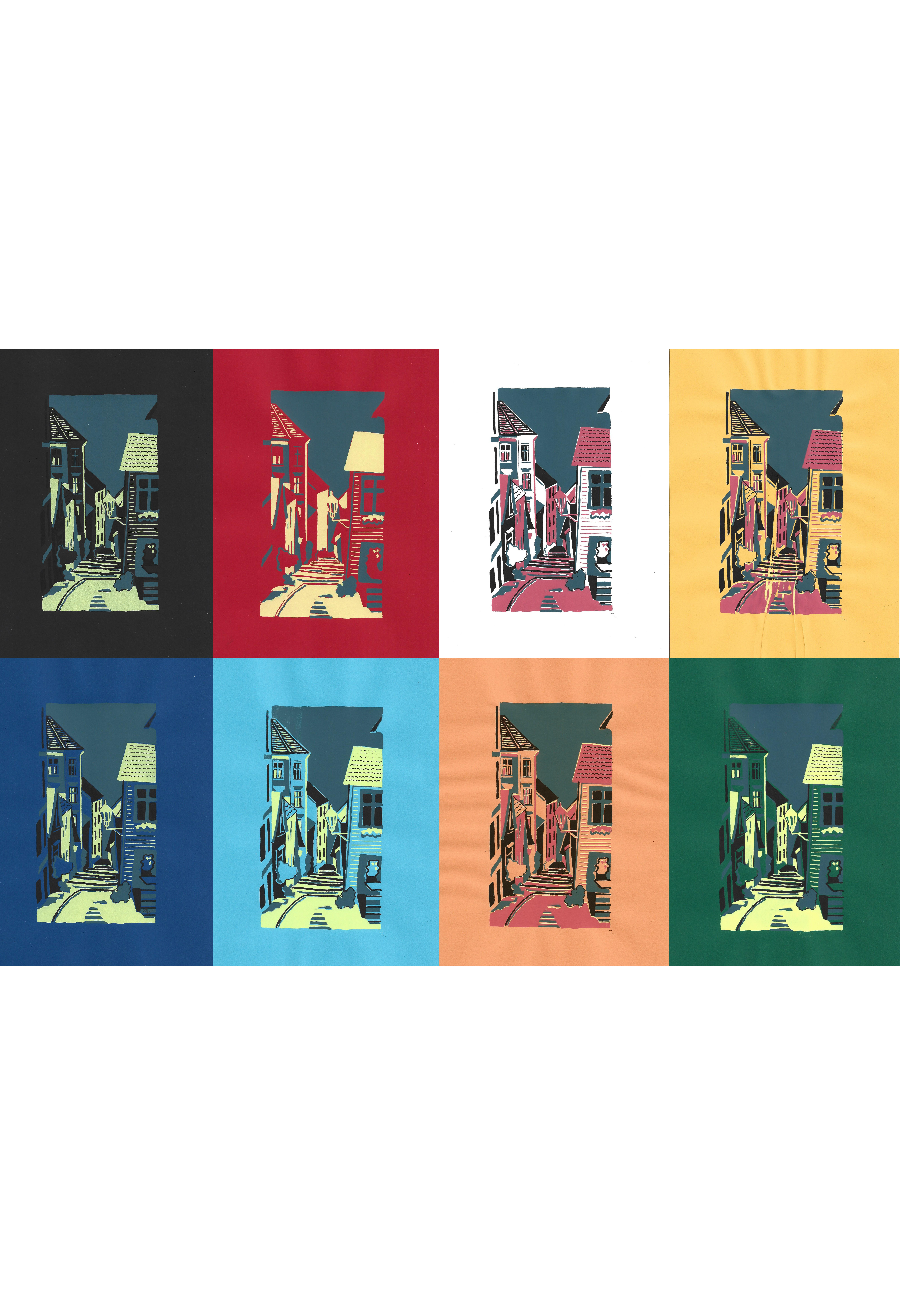 Handmade Silkscreen Print - Bergen, Norway